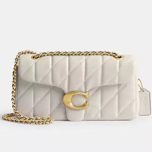 NWT ✅ COACH Tabby Shoulder Bag 26 With Pillow Quilting CP150 CHALK / GOLD ⭐️ NWT - Picture 1 of 17